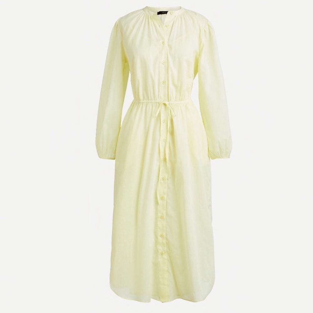 J.crew tie-waist button front cotton shirt dress
